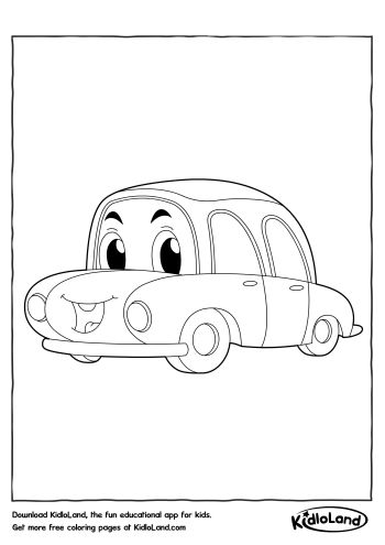 Funny Car Coloring Page | Free Printables For Your Kids - KidloLand